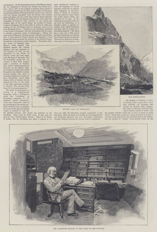 Norveç'te Güneş Işını, Lady Brassey tarafından by Amedee Forestier