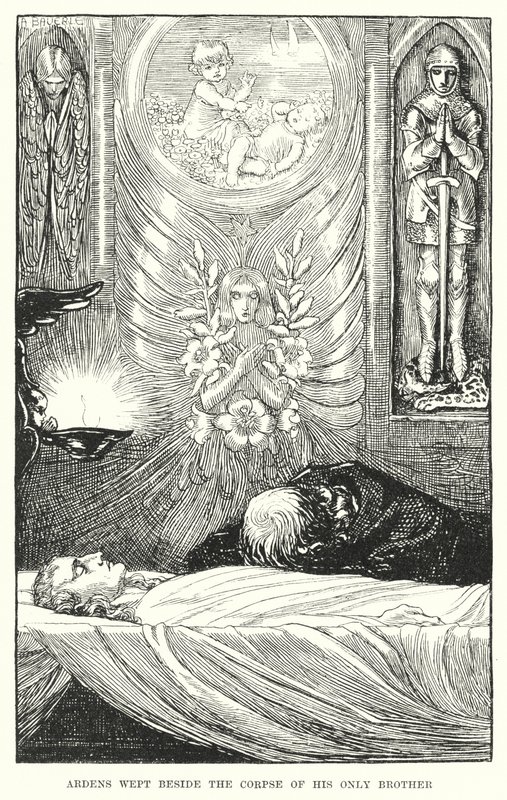 Ardens, tek kardeşinin cesedinin yanında ağladı (gravür) by Amelia M. (attr.to) Bowerley or Bauerle