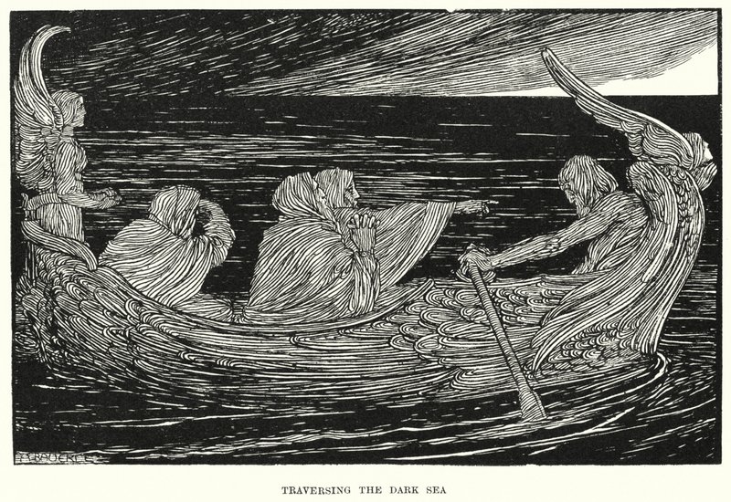 Karanlık denizi geçmek (gravür) by Amelia M. (attr.to) Bowerley or Bauerle