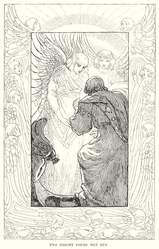 Onu iki parlak form karşıladı (gravür) by Amelia M. (attr.to) Bowerley or Bauerle