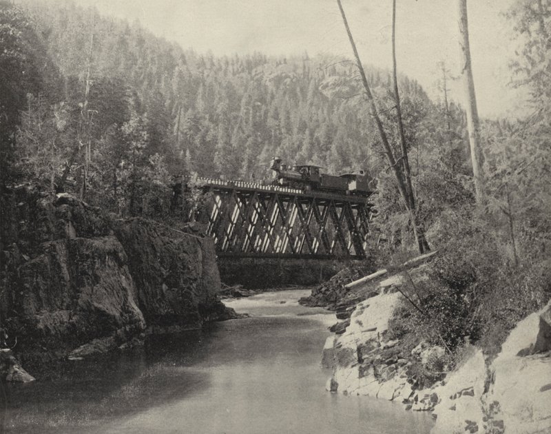 Animas Kanyonu, Colorado'daki köprü (s/b fotoğraf) by American Photographer (after)