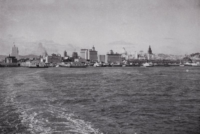 California: Güney Pasifik Feribotundan San Francisco Skyline (s/b fotoğraf) by American Photographer (after)
