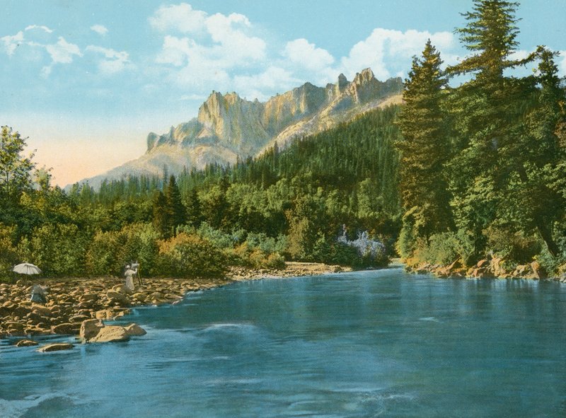 Castle Crags in Sacramento Canon (photo) by American Photographer (after)