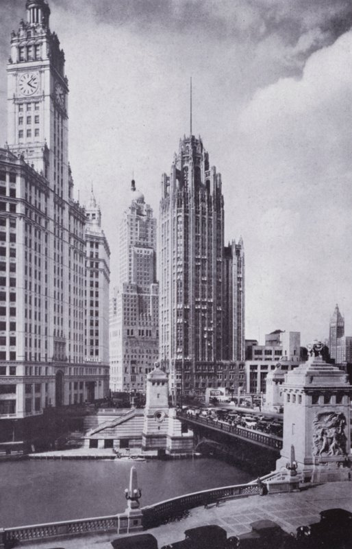 Chicago: Boulevard Link Köprüsü, Kuzeye Bakmak (s/b fotoğraf) by American Photographer (after)
