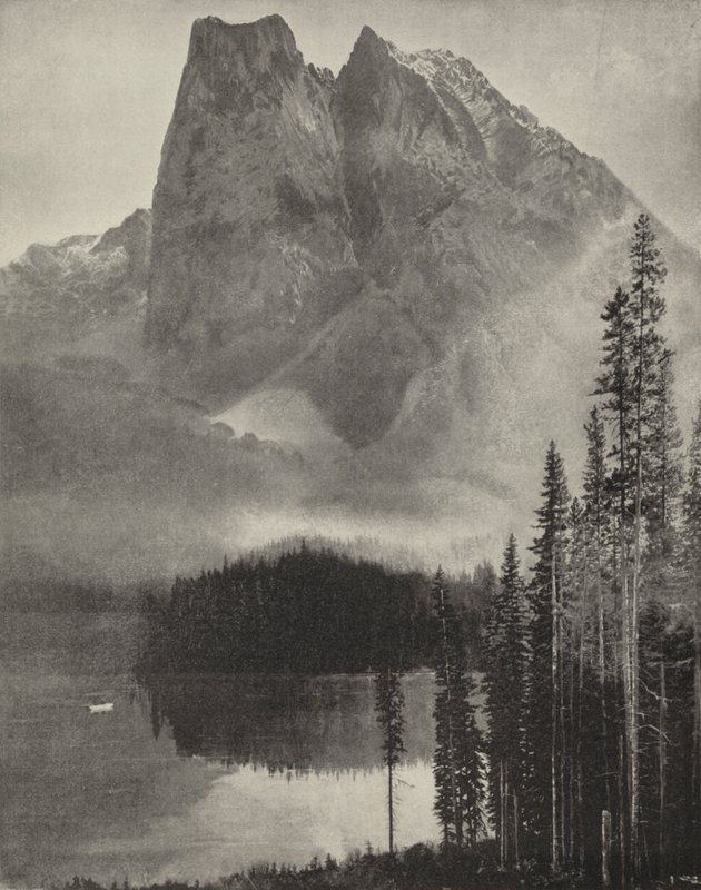Emerald Lake in the Selkirk Mountains (b/w photo) by American Photographer (after)