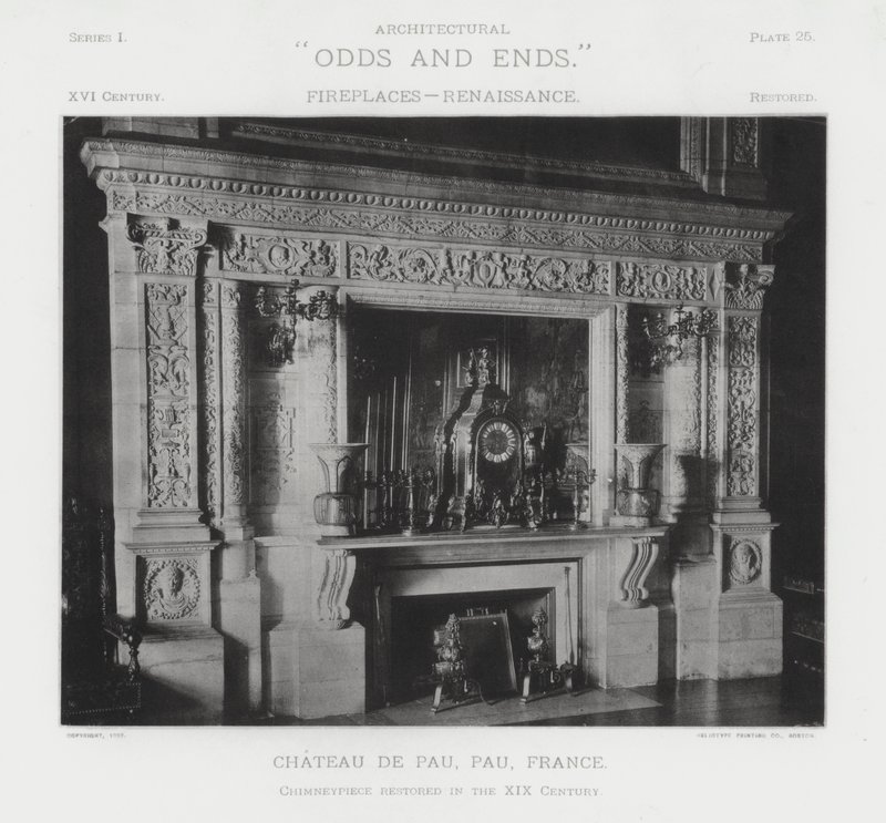 Şömine: Chateau De Pau, Pau, Fransa (s/b fotoğraf) by American Photographer (after)