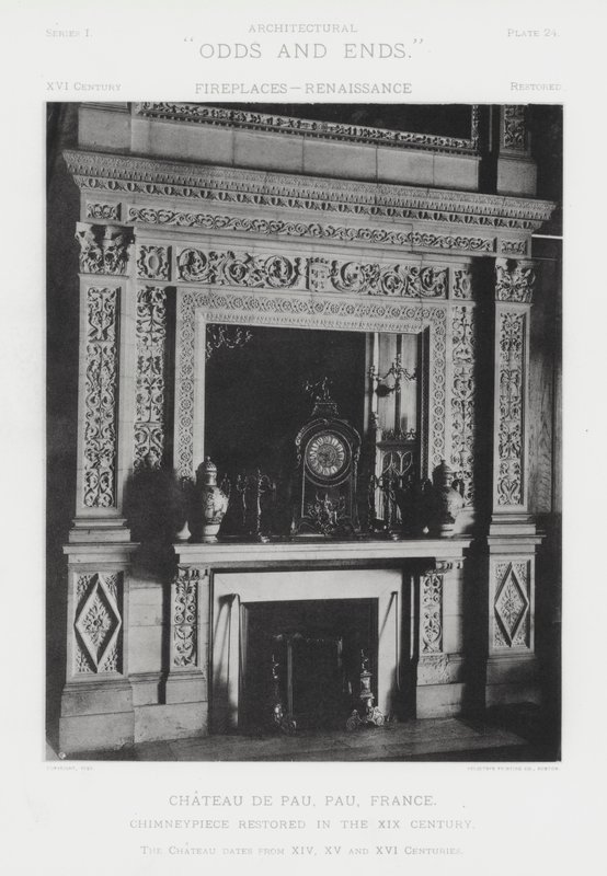 Şömine: Chateau De Pau, Pau, Fransa (s/b fotoğraf) by American Photographer (after)