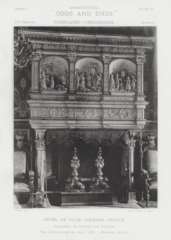 Şömine: Hotel De Ville, Orleans, Fransa (s/b fotoğraf) by American Photographer (after)