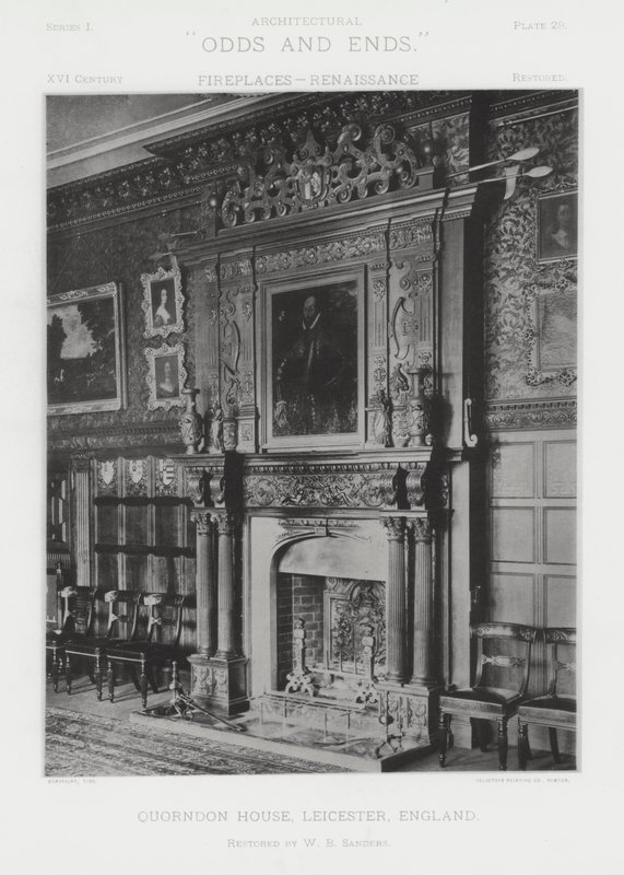 Şömine: Quorndon House, Leicester, İngiltere (s/b fotoğraf) by American Photographer (after)