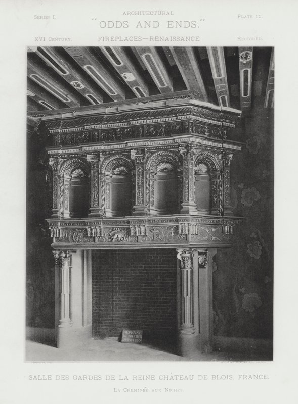 Şömine: Salle Des Gardes De La Reine, Chateau De Blois, Fransa (s / b fotoğraf) by American Photographer (after)
