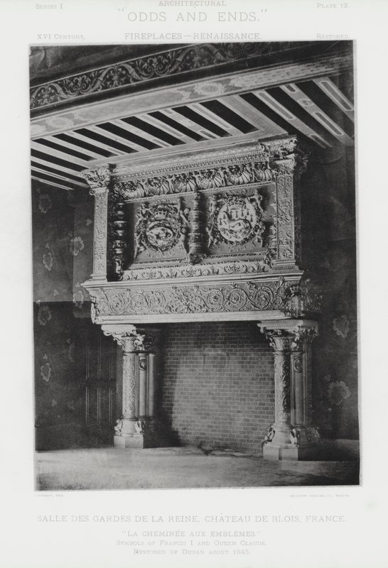 Şömine: Salle Des Gardes De La Reine, Chateau De Blois, Fransa (s / b fotoğraf) by American Photographer (after)