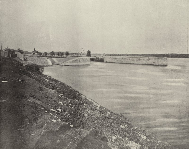 Keokuk, Iowa yakınlarındaki Hükümet Kilitleri (s/b fotoğraf) by American Photographer (after)