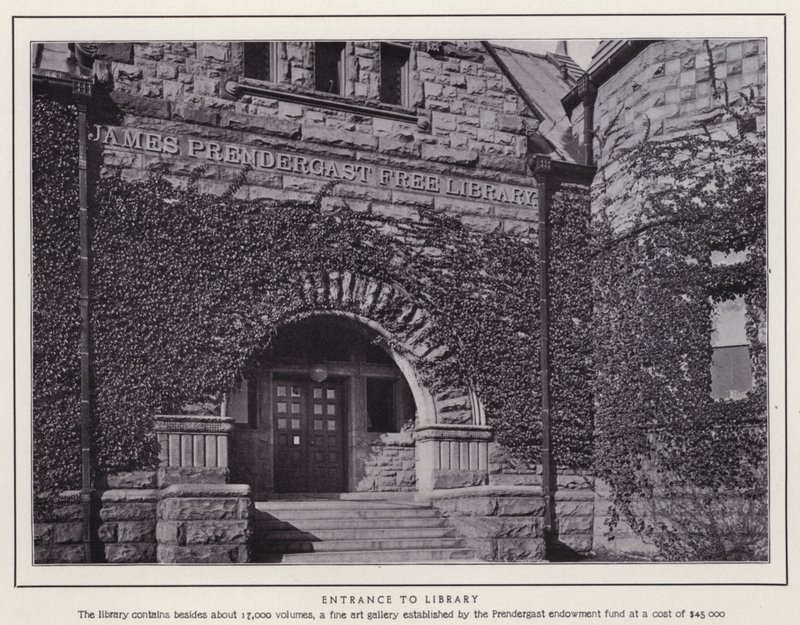 Jamestown, NY: Kütüphaneye Giriş (s/b fotoğraf) by American Photographer (after)