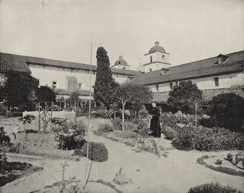 Santa Barbara, California Misyonu (s/b fotoğraf) by American Photographer (after)