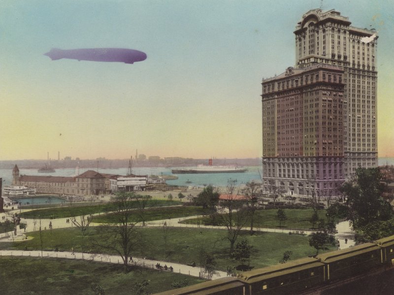 New York: Pier No 1, North River; Battery Park ve Whitehall Binası (fotoğraf) by American Photographer (after)