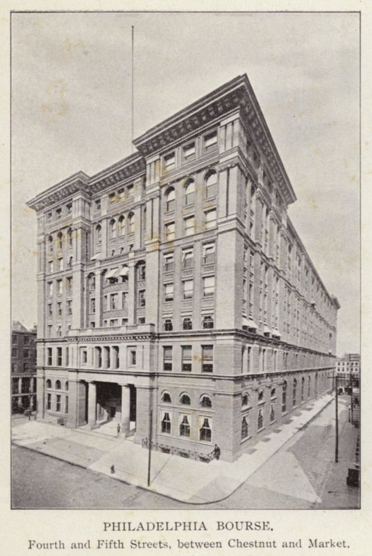Philadelphia: Philadelphia Bourse, Dördüncü ve Beşinci Caddeler, Chestnut ve Market arasında (s/b fotoğraf) by American Photographer (after)