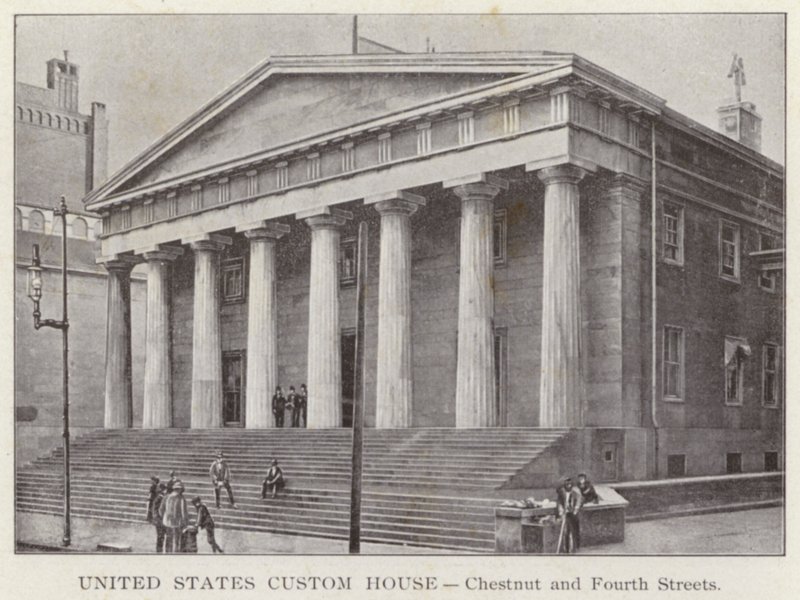 Philadelphia: Amerika Birleşik Devletleri Custom House, Chestnut and Fourth Streets (s/b fotoğraf) by American Photographer (after)