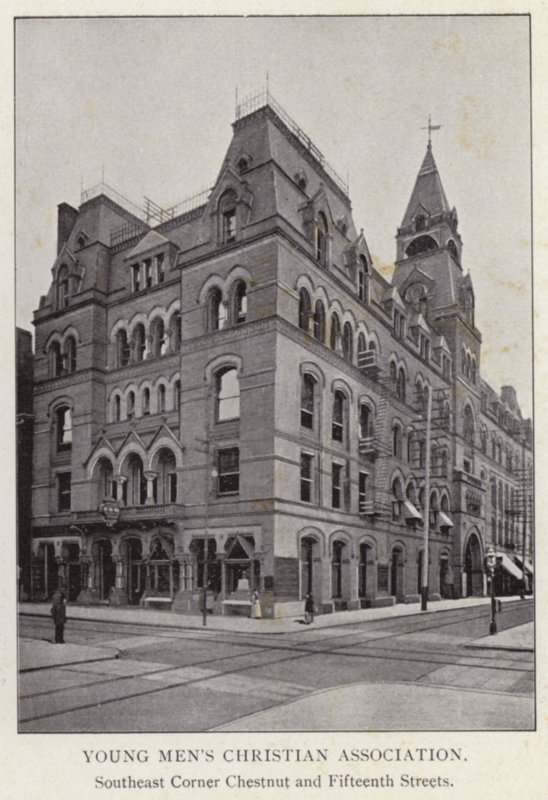 Philadelphia: Genç Erkekler Hıristiyan Derneği, Güneydoğu Köşesi Kestane ve On Beşinci Caddeler (s/b fotoğraf) by American Photographer (after)