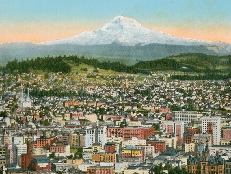 Portland, Oregon, Uzakta Hood Dağı (fotoğraf) by American Photographer (after)