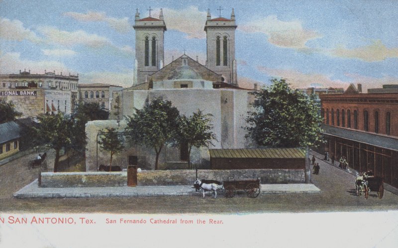 San Antonio, Teksas, ABD'deki San Fernando Katedrali (renkli fotoğraf) by American Photographer (after)