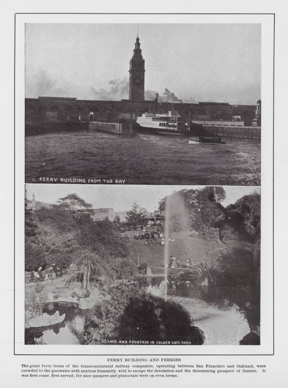 San Francisco: Ferry Building and Ferries (b/w photo) by American Photographer (after)