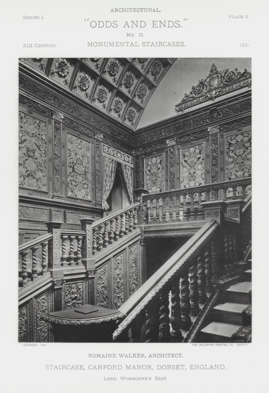 Merdiven, Canford Malikanesi, Dorset, İngiltere (s/b fotoğraf) by American Photographer (after)