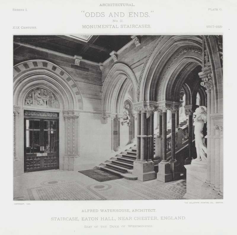 Merdiven, Eaton Hall, Chester yakınları, İngiltere (s/b fotoğraf) by American Photographer (after)