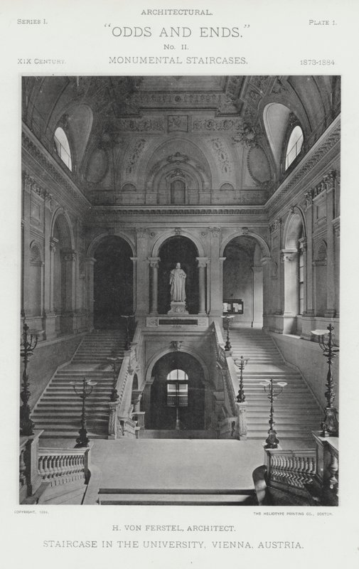 Üniversitedeki Merdivenler, Viyana, Avusturya (s/b fotoğraf) by American Photographer (after)