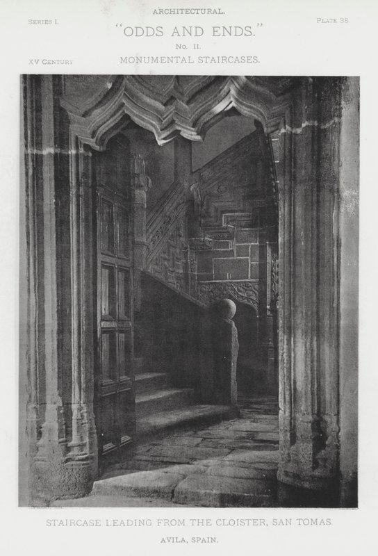 Manastırdan çıkan merdiven, San Tomas, Avila, İspanya (s/b fotoğraf) by American Photographer (after)