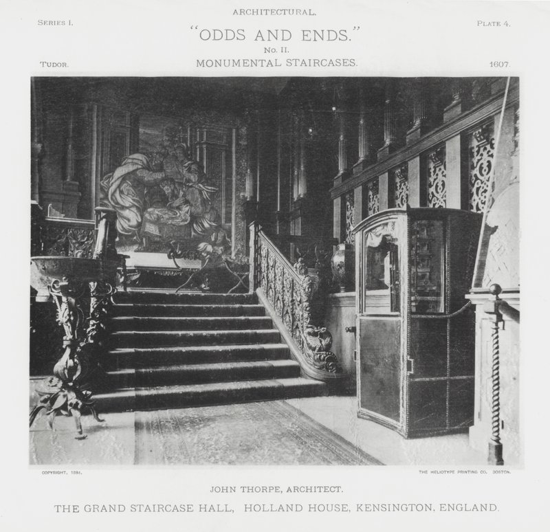 The Grand Staircase Hall, Holland House, Kensington, İngiltere (s/b fotoğraf) by American Photographer (after)