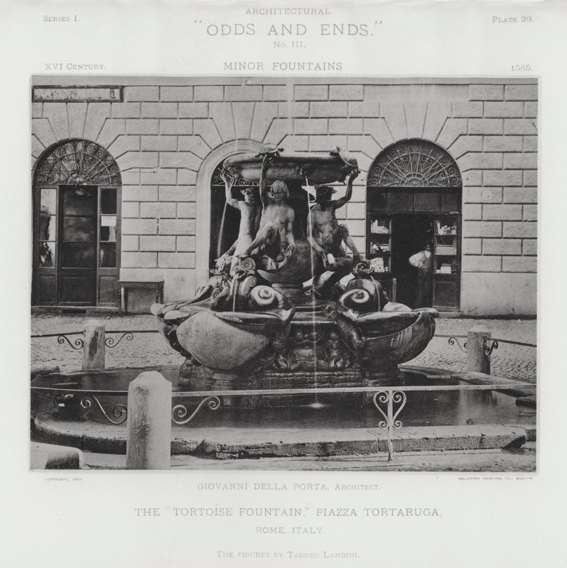 "Kaplumbağa Çeşmesi", Piazza Tortaruga, Roma, İtalya (s/b fotoğraf) by American Photographer (after)