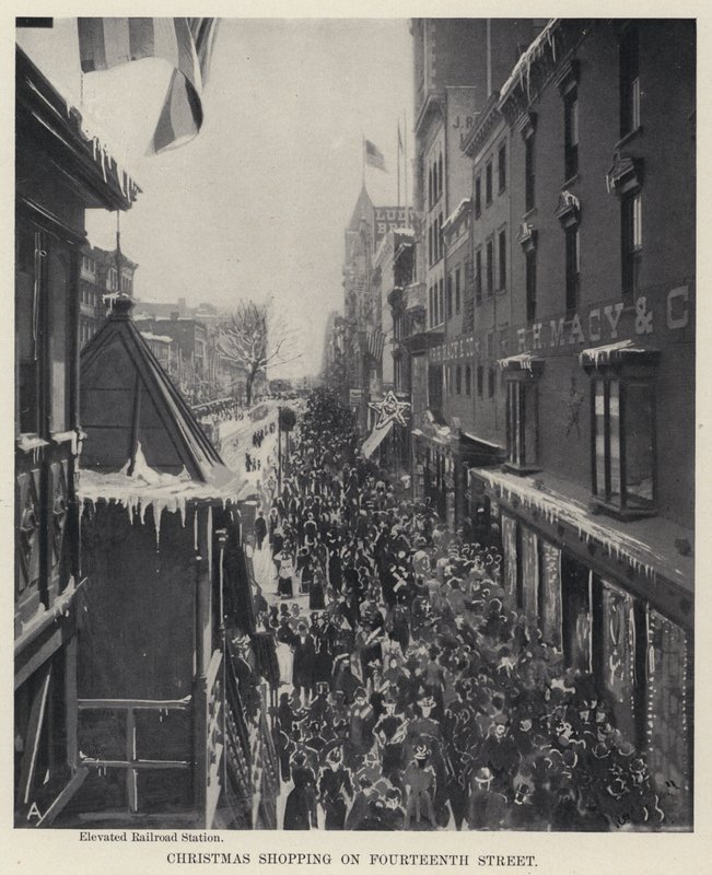 On Dördüncü Caddede Noel Alışverişi (s/b fotoğraf) by American Photographer
