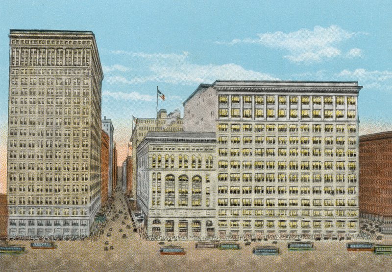 Marshall Field and Company, Perakende Satış Mağazaları, Wabash ve Washington (renkli fotoğraf) by American Photographer