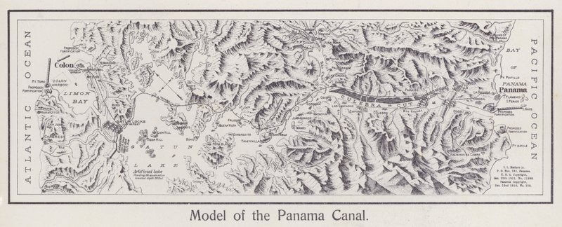 Panama Kanalı maketi (siyah-beyaz fotoğraf) by American Photographer
