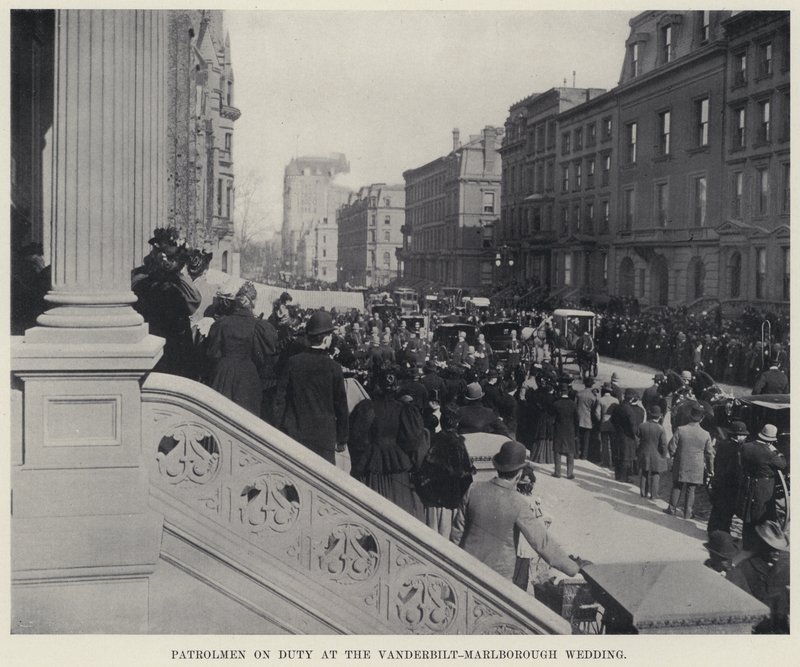 Vanderbilt-Marlborough Düğününde Görevli Devriye Görevlileri (s/b fotoğraf) by American Photographer
