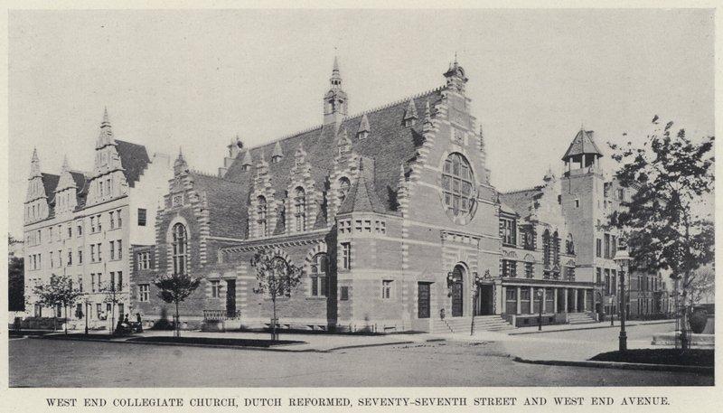 West End Collegiate Church, Dutch Reformed, Yetmiş Yedinci Cadde ve West End Caddesi (s/b fotoğraf) by American Photographer
