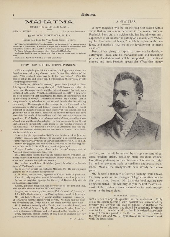 Yeni Bir Yıldız, Frederick Bancroft by American School