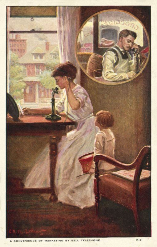 Bir pazarlama telefon görüşmesi (renkli taş) by American School