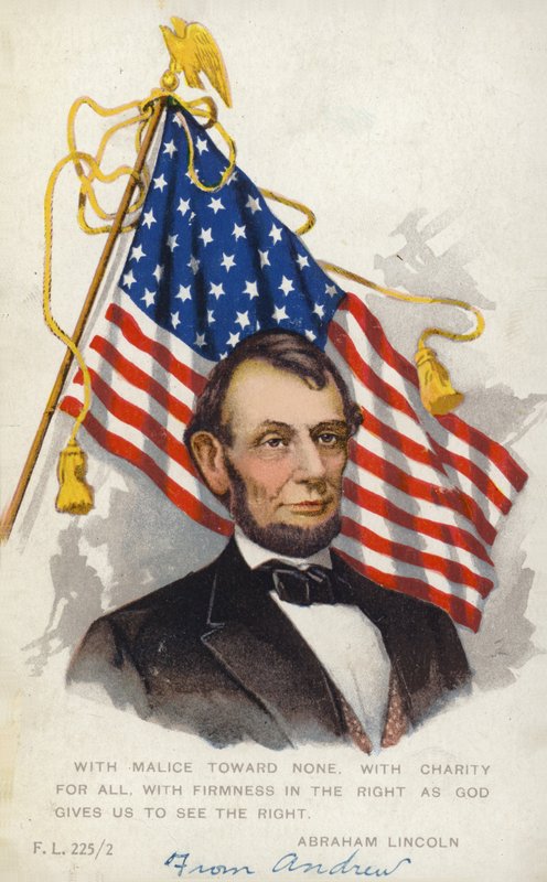 Abraham Lincoln (renkli litografi) by American School