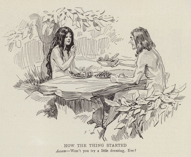 Adem ve Havva cennet bahçesinde (lito) by American School