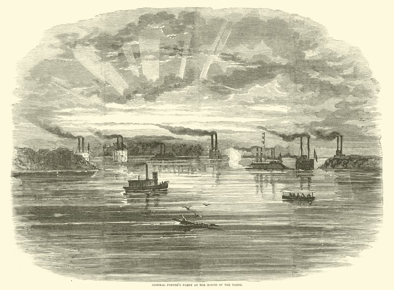 Yazoo ağzında Amiral Porters filosu, Aralık 1862 by American School