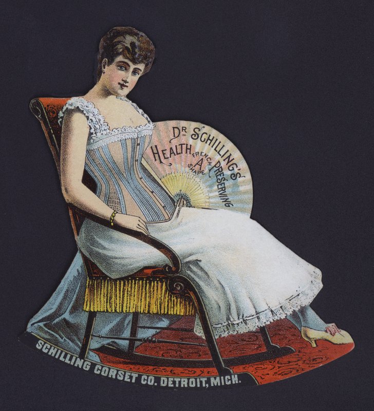 Schilling Corset Company, Detroit, Michigan, ABD için reklam (renkli lito) by American School
