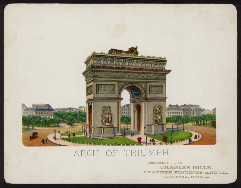 Arc de Triomphe, Paris, Fransa (chromolitho) by American School