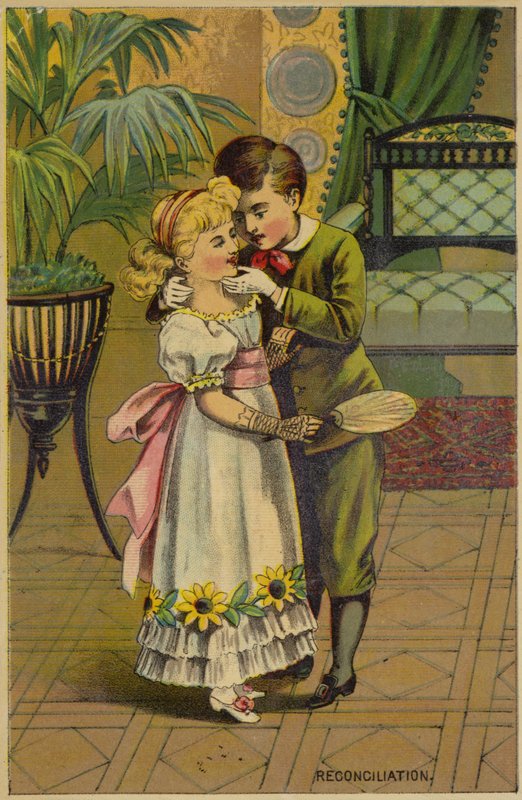Erkek ve kız uzlaşma içinde öpüşme by American School