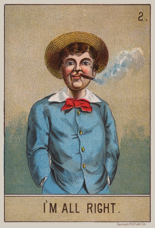 Çocuk sigara içiyor (renkli taş) by American School