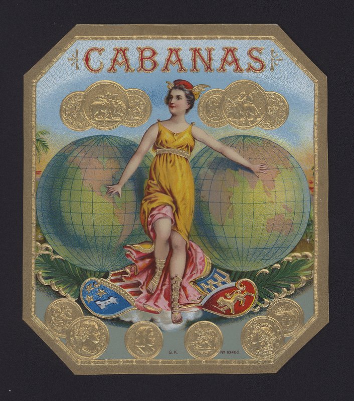 Kabanalar, puro etiketi (chromolitho) by American School