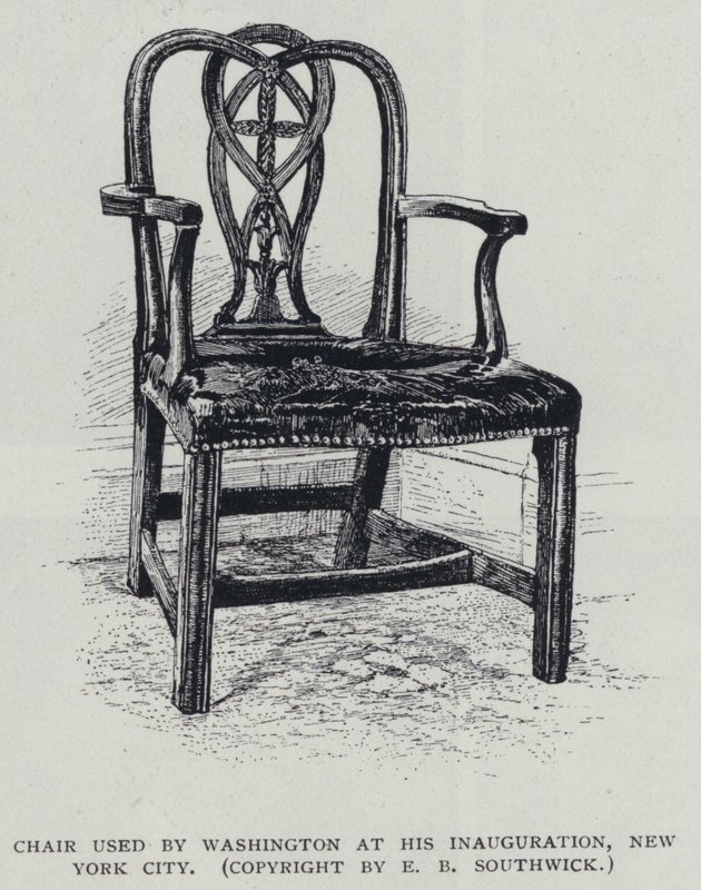 George Washington tarafından açılışında kullanılan sandalye, New York by American School