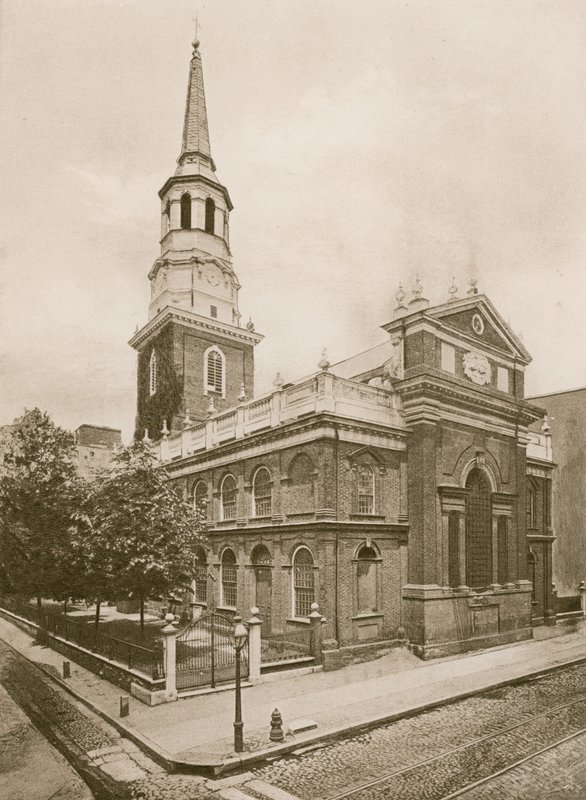 Christ Church, Philadelphia (fotogravür) by American School