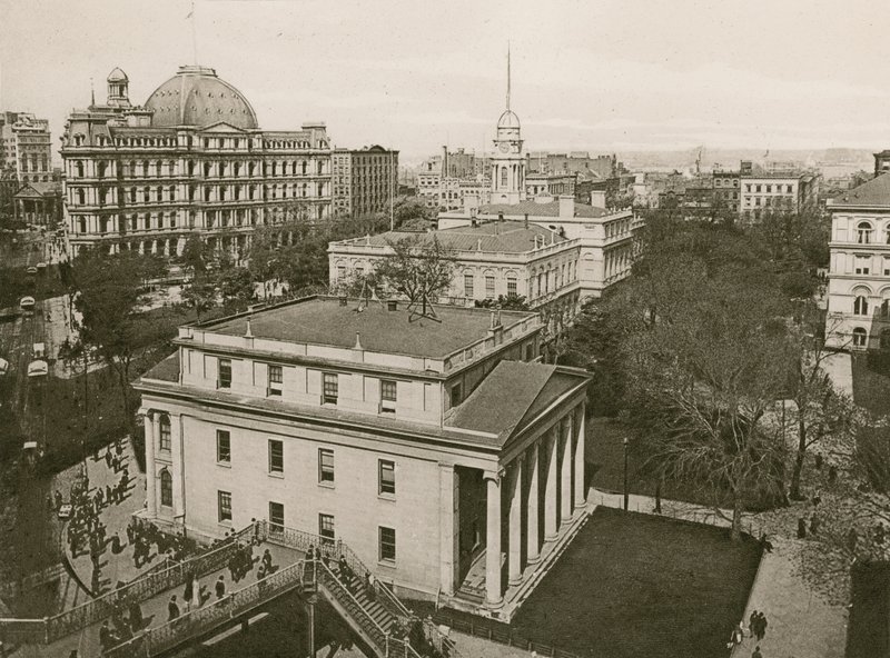 City Hall Park, NY (fotogravür) by American School