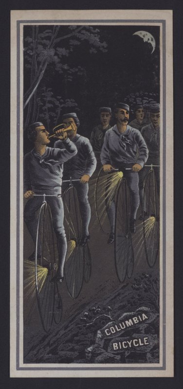 Geceleri bisiklete binen bisikletçiler (renkli taş) by American School